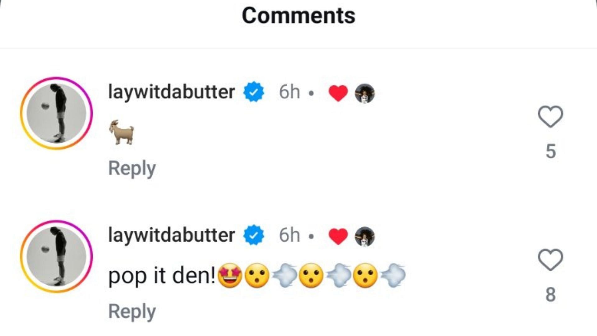 MiLaysia Fulwiley commented on JaMeesia Ford's Instagram post showing her recent victories for the South Carolina Gamecocks. Source: Instagram/@jameesiaford.